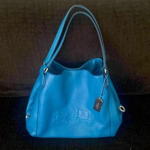 Coach Turquoise Leather Edie Shoulder Bag